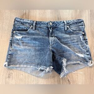 Silver Jeans Blue Distressed Jean Shorts